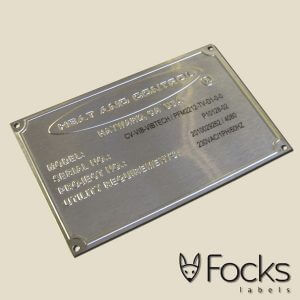 Nameplate aluminium, embossed