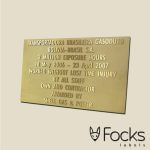 Memorial plaque brass engraved