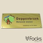 Facade sign, brass engraved and lacquered