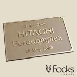 Facade sign, brass engraved and lacquered