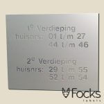 Infomation sign, anodized and engraved aluminium