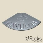 Logolabel geanodiseerd aluminium, gegraveerd, contour gefreesd