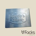 Nameplate, brushed aluminium, embossed