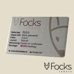 Nameplate, brushed AluSub aluminium, wear resistant printing, rounded corners, 3M adhesive