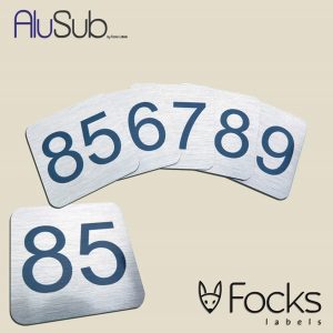 Number labels, AluSub aluminium, with ascending numbering