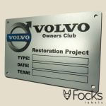 Nameplate anodized aluminium, full colour printing