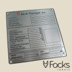 Nameplate stainless steel, engraved and lacquered in 2 colours, with holes for mounting