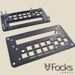 Support plate with press bolts, black anodized aluminium