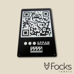 QR code label, anodized aluminium, laser engraved, unique QR code per label