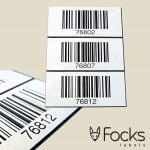 Barcode label, Resopal engraving material, consecutive codes