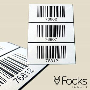 Barcode Resopal gegraveerd, oplopende barcodes, gesorteerd op volgorde geleverd