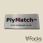 Domed label brushed aluminium look