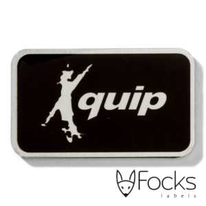 Nameplate brushed AluSub aluminium, printed in black, abrasion resistant in transparent top coating, with 3M468 adhesive