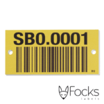 Barcode label, anodized aluminium, unique code per label