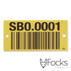 Barcode label, anodized aluminium, unique code per label