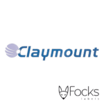 Merklabel Claymount, voor industriële machine, 3D metaal, in 2 kleuren vernikkeld, met transparante overdrachtsfolie voor montage.