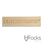 Nameplate cast zinc alloy, gold look nickel plated, with mounting pins.