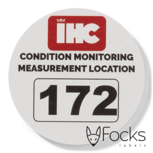 Number label for IHC, anodized aluminium