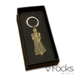Schlüsselanhänger aus Zinklegierung, Formguß, 18 Karat vergolded