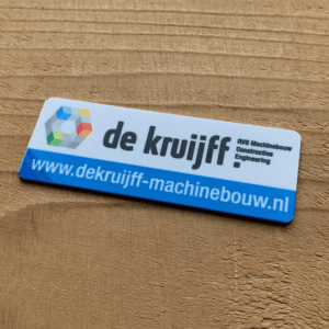 AluSub naamlabel met full colour bedrukking