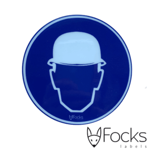 waarschuwingssymbool helm slagvaste sticker