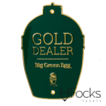 Big Green Egg naamplaat, gegoten zinklegering, goud vernikkeld, ingelakt in 1 kleur