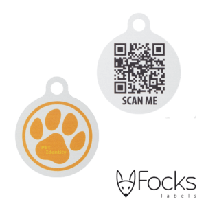 QR code label Pet Identity, geanodiseerd aluminium, bedrukt