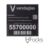 Barcodelabel Vandaglas, geanodiseerd aluminium, bedrukt