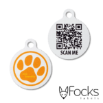 QR code label Pet Identity, geanodiseerd aluminium, bedrukt