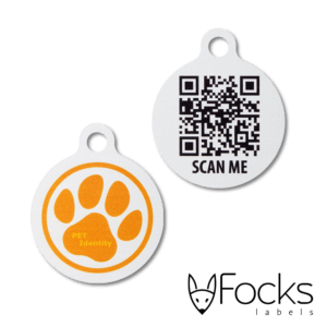 QR code label Pet Identity, geanodiseerd aluminium, bedrukt