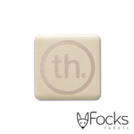 Logolabel Trendhopper, geëtst nieuwzilver
