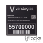 Barcodelabel Vandaglas, geanodiseerd aluminium, bedrukt